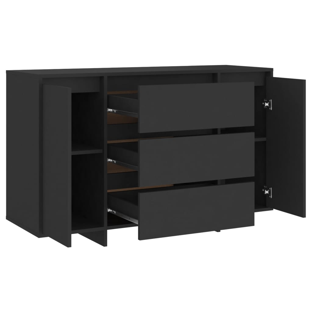 Sideboard mit 3 Schubladen Schwarz 120x41x75 cm Holzwerkstoff