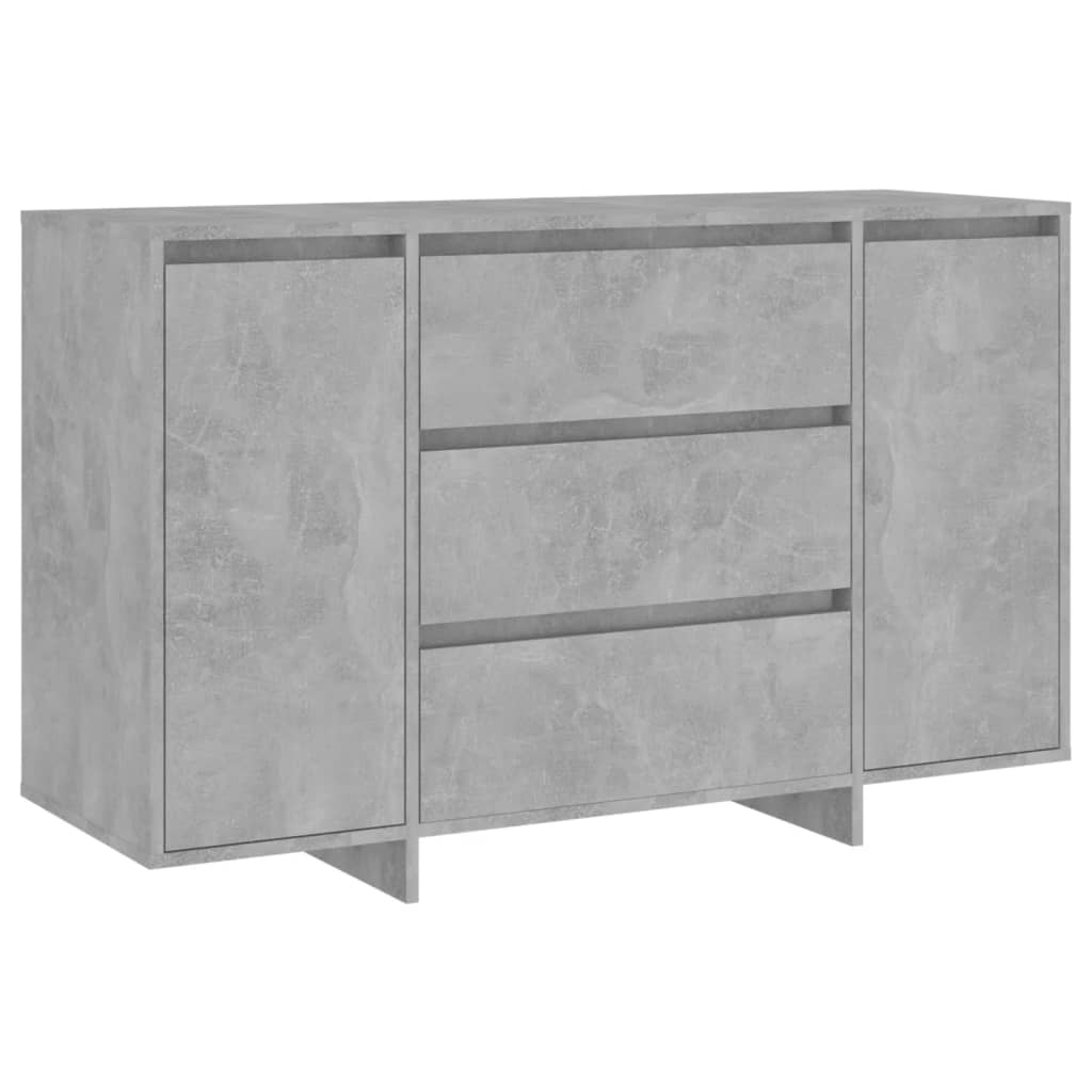 vidaXL Buffet à 3 tiroirs Gris béton 120x41x75 cm Bois d'ingénierie