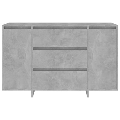 vidaXL Buffet à 3 tiroirs Gris béton 120x41x75 cm Bois d'ingénierie