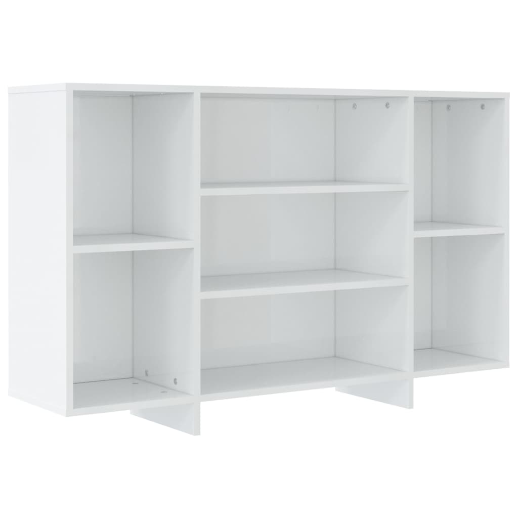 vidaXL Buffet haut brillant blanc 120x30x75 cm Bois d'ingénierie