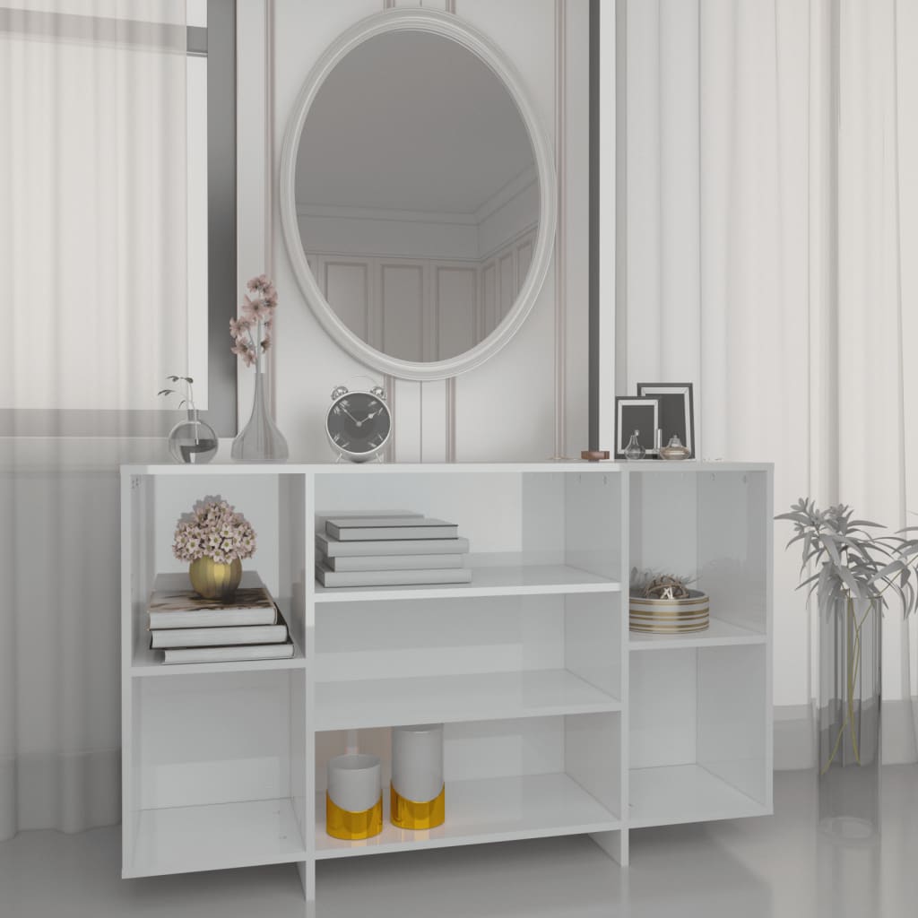 vidaXL Buffet haut brillant blanc 120x30x75 cm Bois d'ingénierie