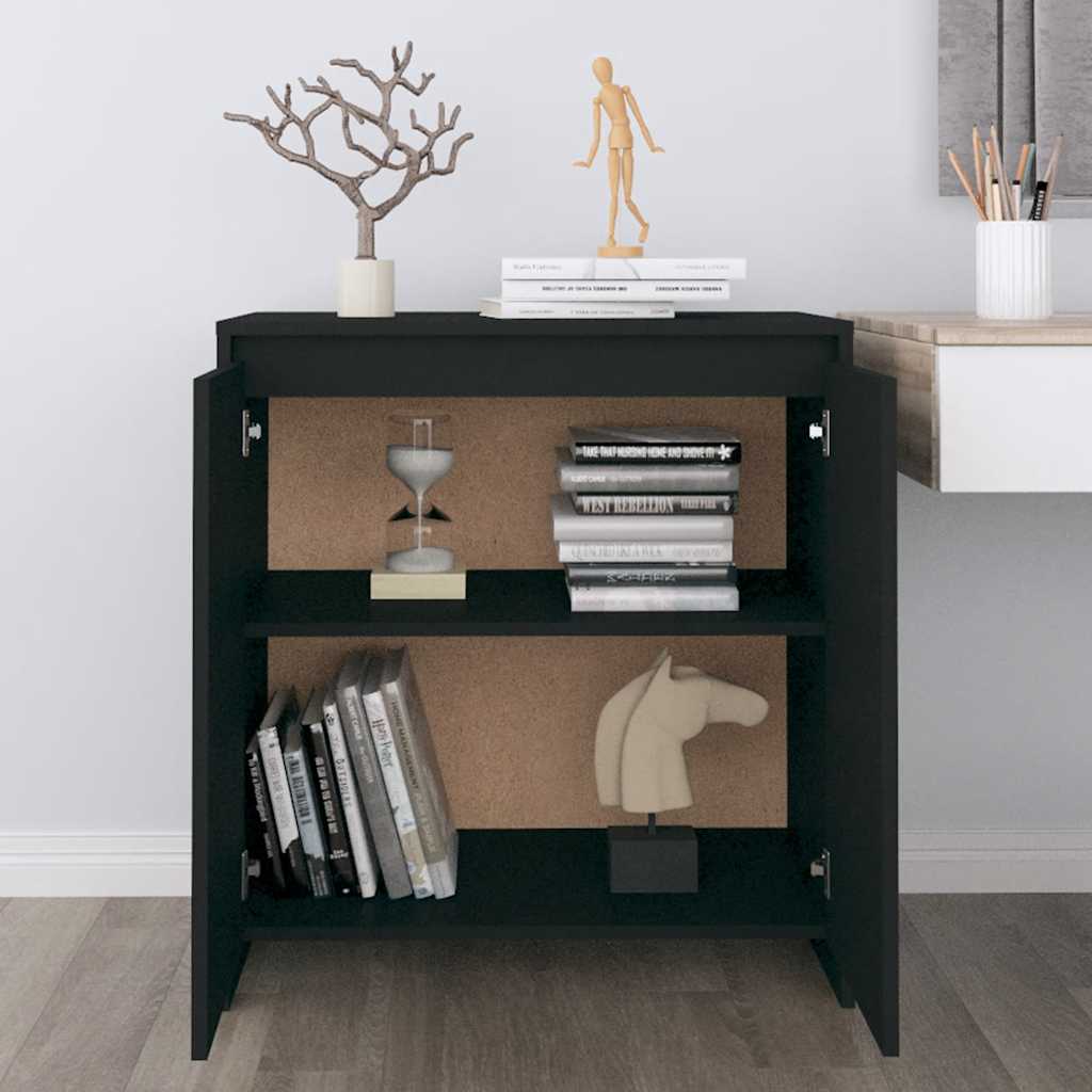 vidaXL Buffet Noir 70x41x75 cm Bois d'ingénierie