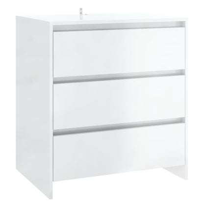 vidaXL Buffet blanc brillant 70x41x75 cm Bois d'ingénierie