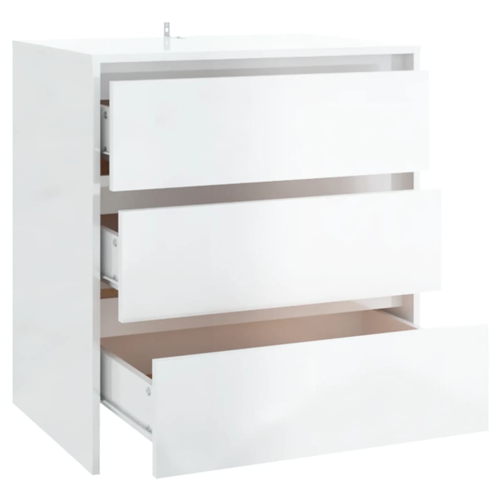 vidaXL Buffet blanc brillant 70x41x75 cm Bois d'ingénierie