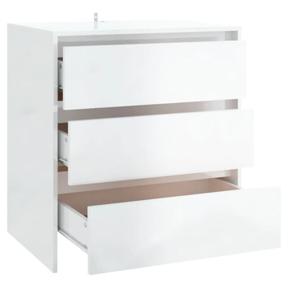 vidaXL Buffet blanc brillant 70x41x75 cm Bois d'ingénierie