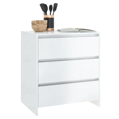 vidaXL Buffet blanc brillant 70x41x75 cm Bois d'ingénierie