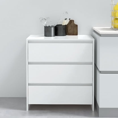 vidaXL Buffet blanc brillant 70x41x75 cm Bois d'ingénierie