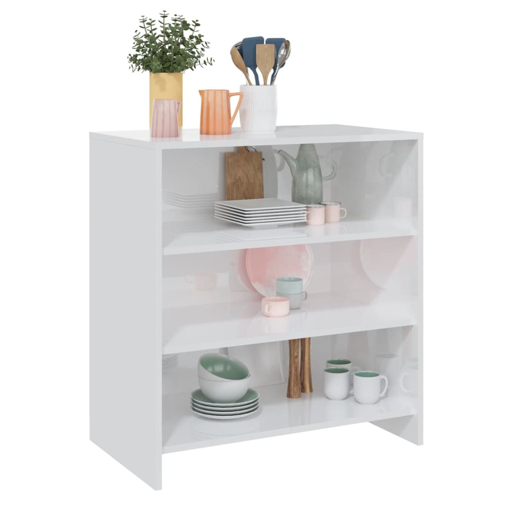 vidaXL Sideboard Hochglanz-Weiß 70x40,5x75 cm Holzwerkstoff