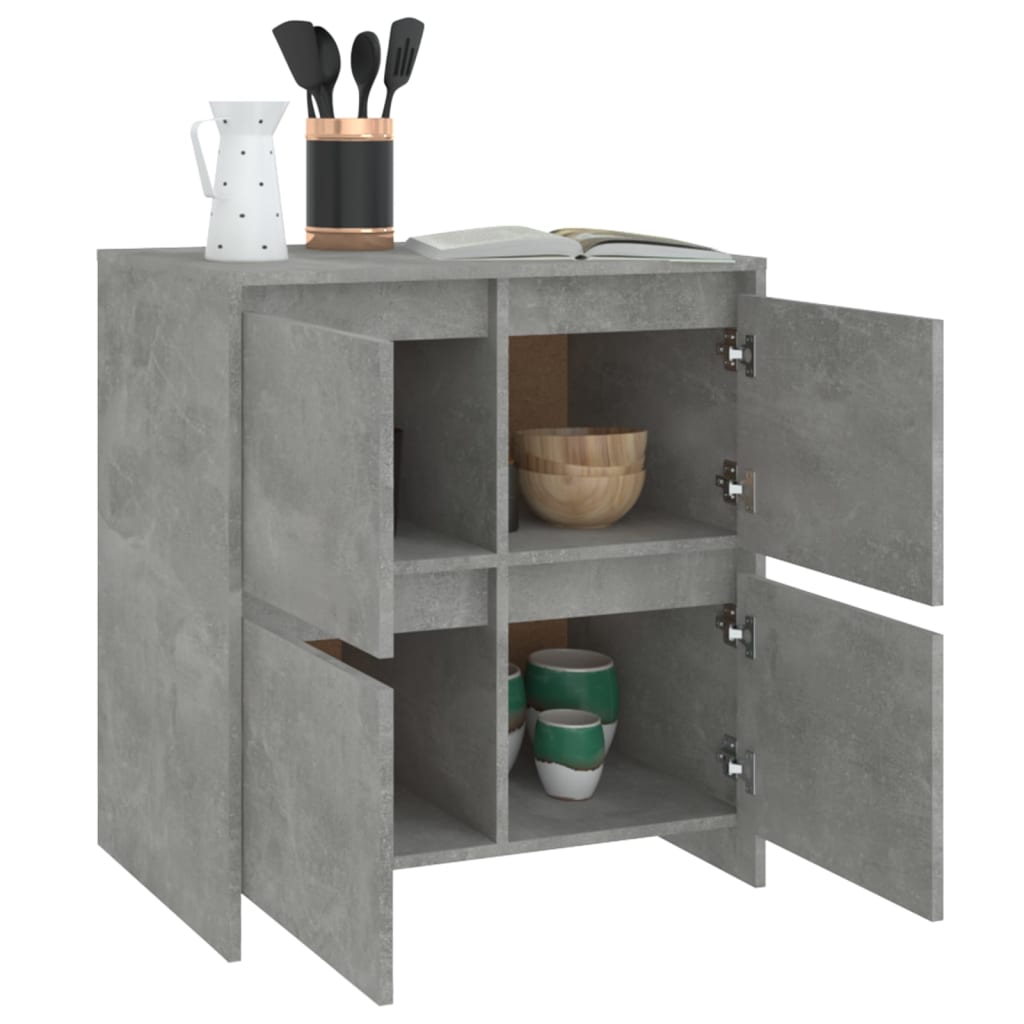vidaXL Buffet gris béton 70x41x75 cm en bois d'ingénierie