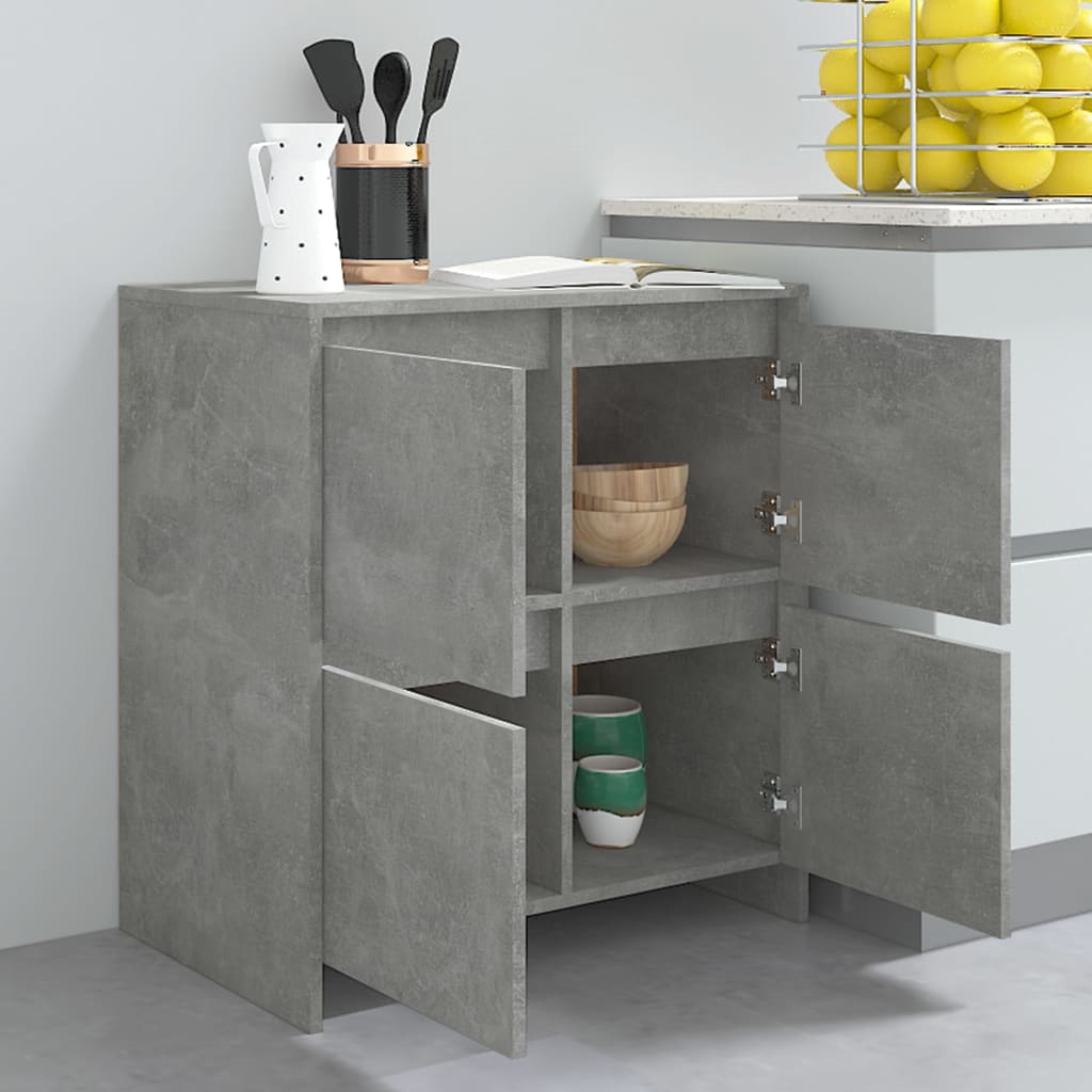 vidaXL Buffet gris béton 70x41x75 cm en bois d'ingénierie
