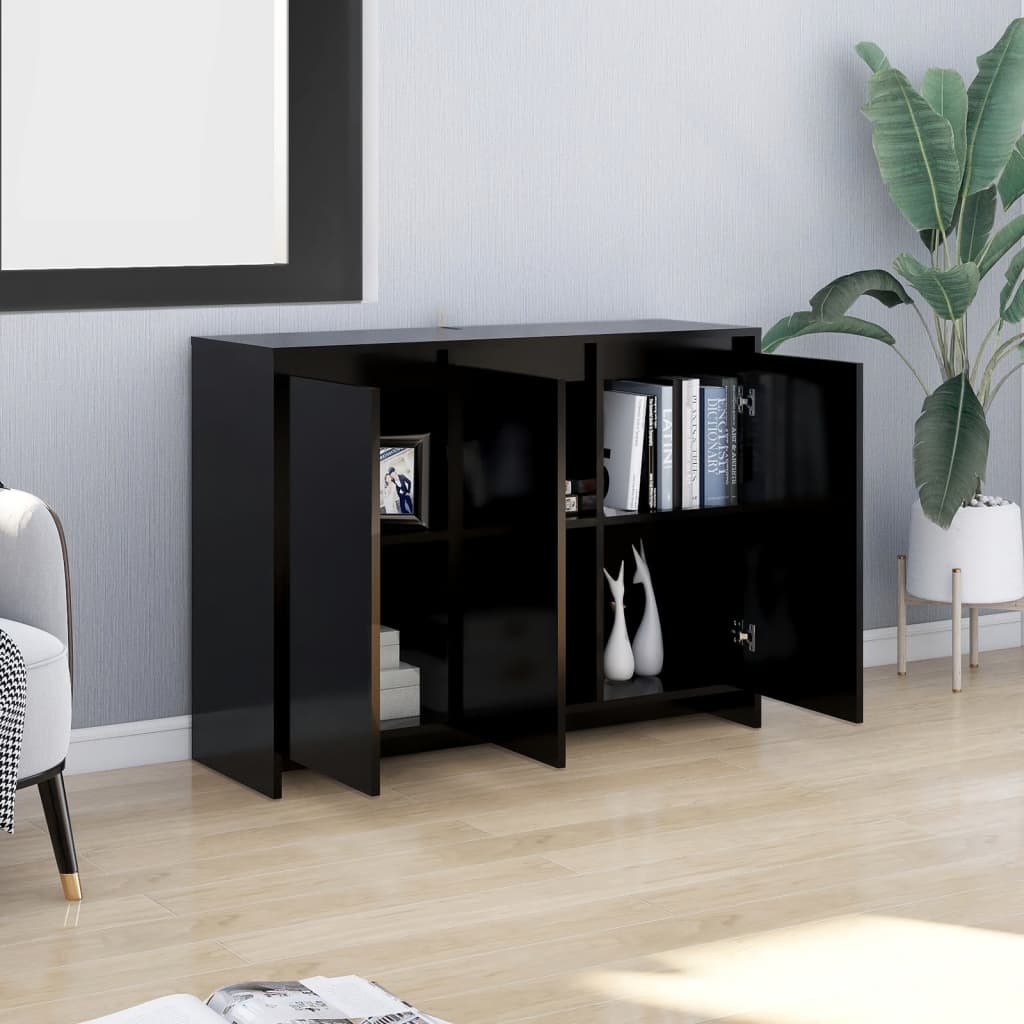 vidaXL Buffet noir 102x33x75 cm Bois d'ingénierie