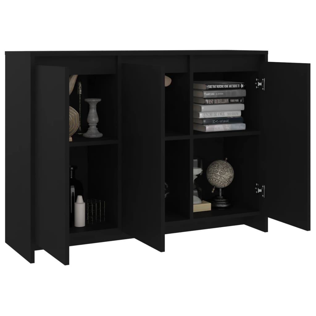 vidaXL Buffet noir 102x33x75 cm Bois d'ingénierie