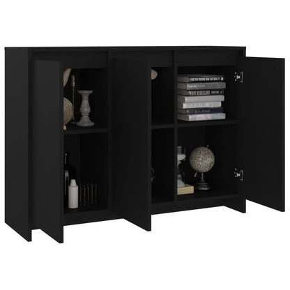 vidaXL Buffet noir 102x33x75 cm Bois d'ingénierie