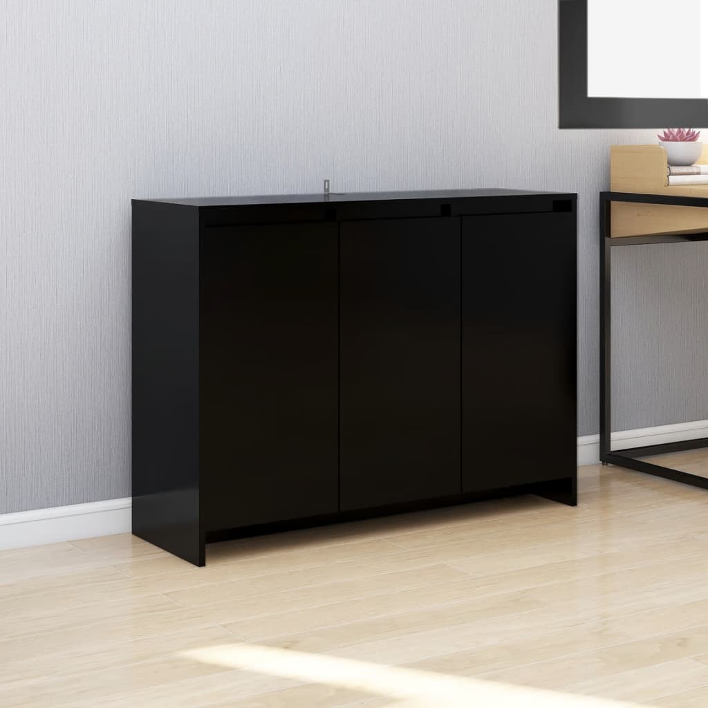 vidaXL Buffet noir 102x33x75 cm Bois d'ingénierie
