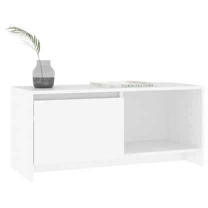 vidaXL Meuble TV blanc 90x35x40 cm en bois d'ingénierie