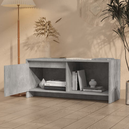 vidaXL Meuble TV Gris béton 90x35x40 cm Bois d'ingénierie