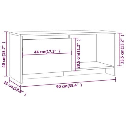 vidaXL Meuble TV Gris béton 90x35x40 cm Bois d'ingénierie