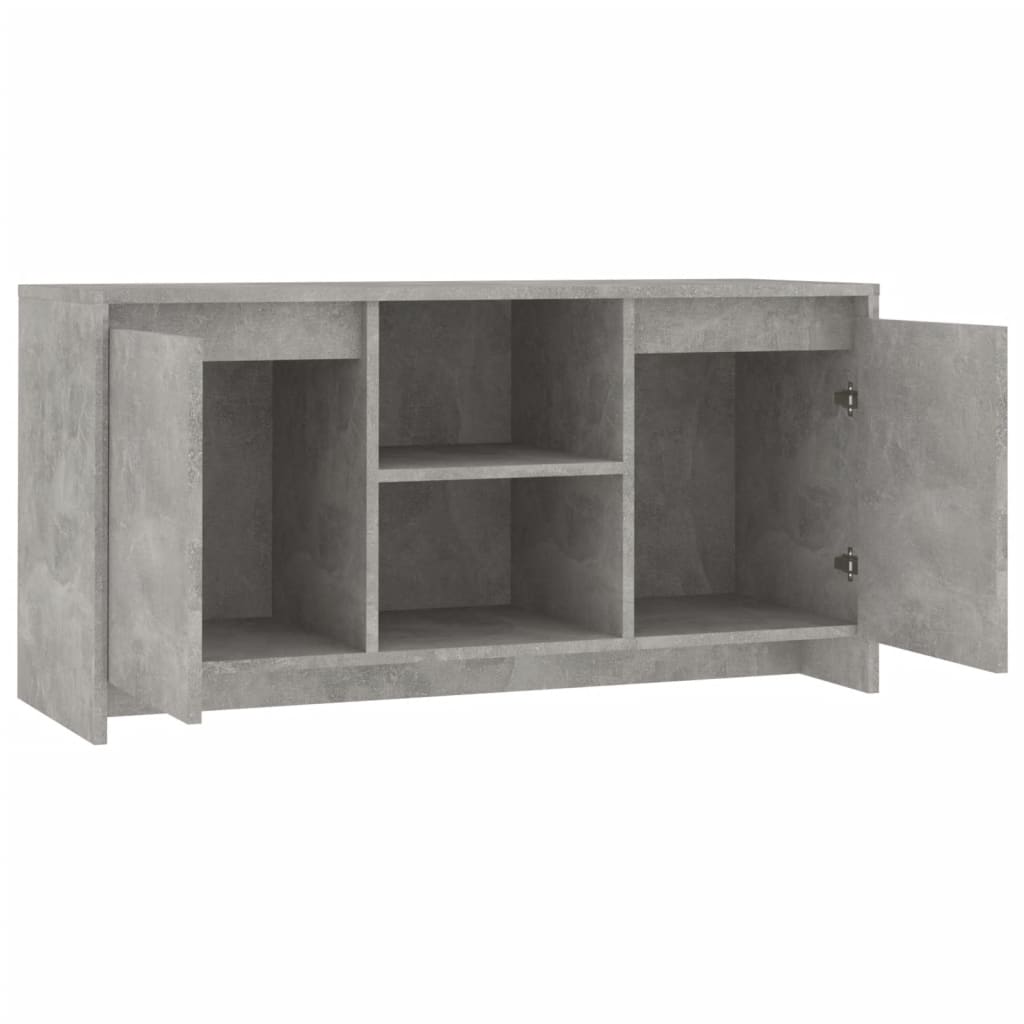 vidaXL Meuble TV Gris béton 102x37,5x52,5 cm Bois d'ingénierie