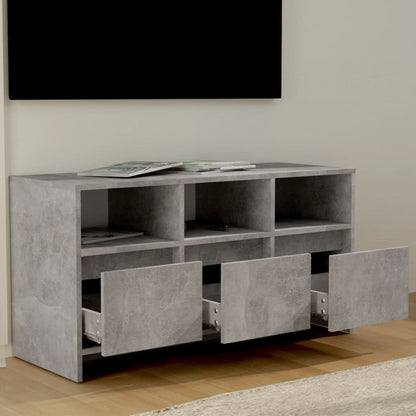 vidaXL Meuble TV Gris béton 102x37,5x52,5 cm Bois d'ingénierie