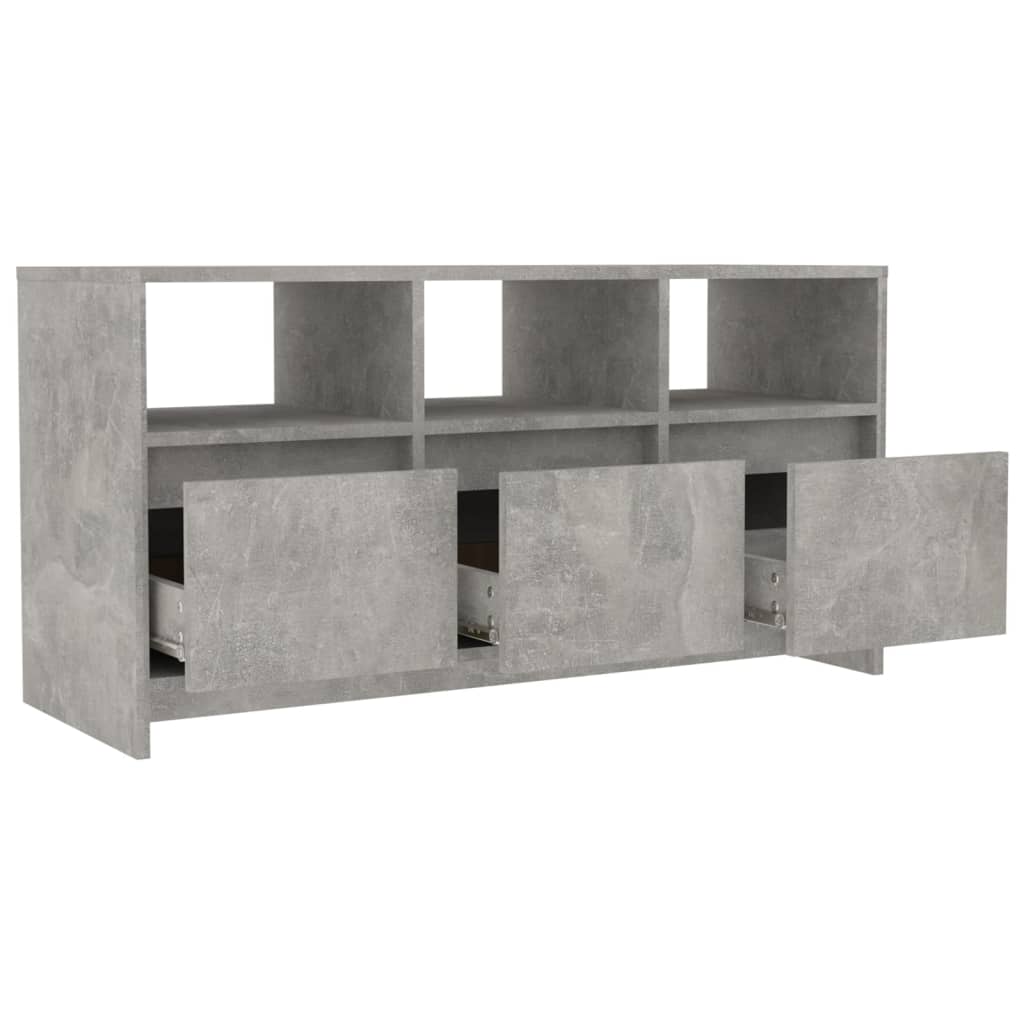 vidaXL Meuble TV Gris béton 102x37,5x52,5 cm Bois d'ingénierie