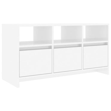 vidaXL Meuble TV blanc brillant 102x37,5x52,5 cm Aggloméré