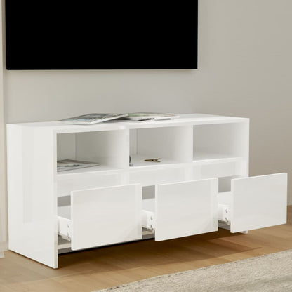 vidaXL TV-Schrank Hochglanz-Weiß 102x37,5x52,5 cm Holzwerkstoff