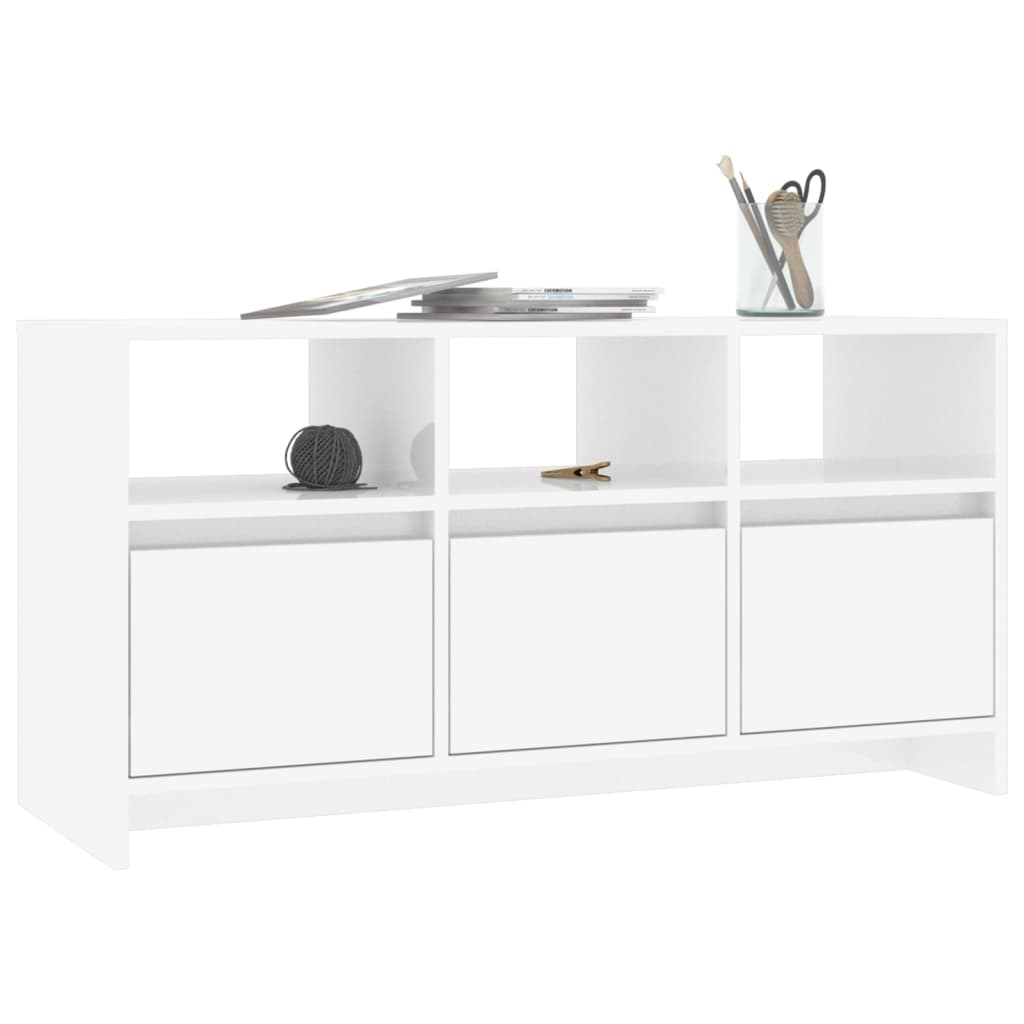 vidaXL TV-Schrank Hochglanz-Weiß 102x37,5x52,5 cm Holzwerkstoff