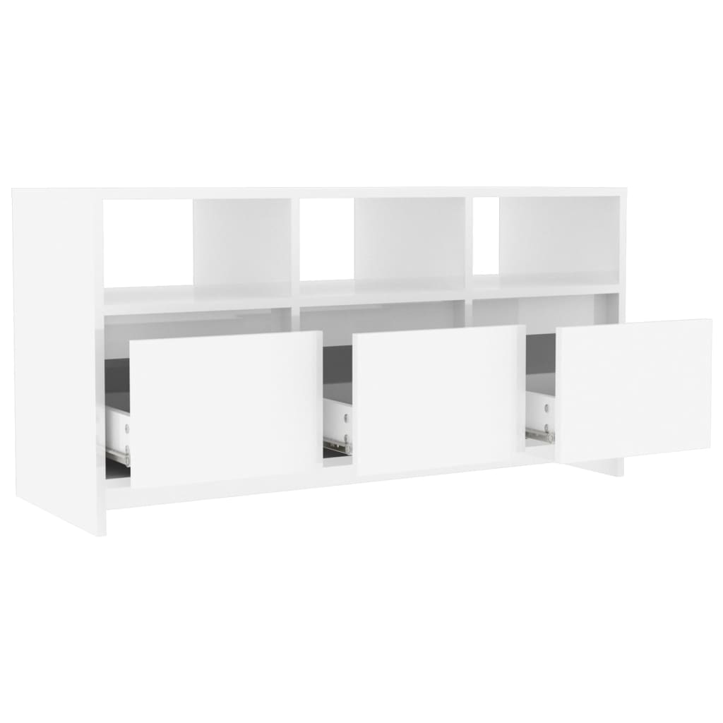 vidaXL TV-Schrank Hochglanz-Weiß 102x37,5x52,5 cm Holzwerkstoff