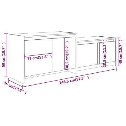 Meuble TV vidaXL blanc 146,5x35x50 cm Aggloméré