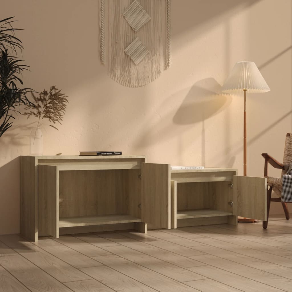 Meuble TV vidaXL chêne Sonoma 146,5x35x50 cm aggloméré