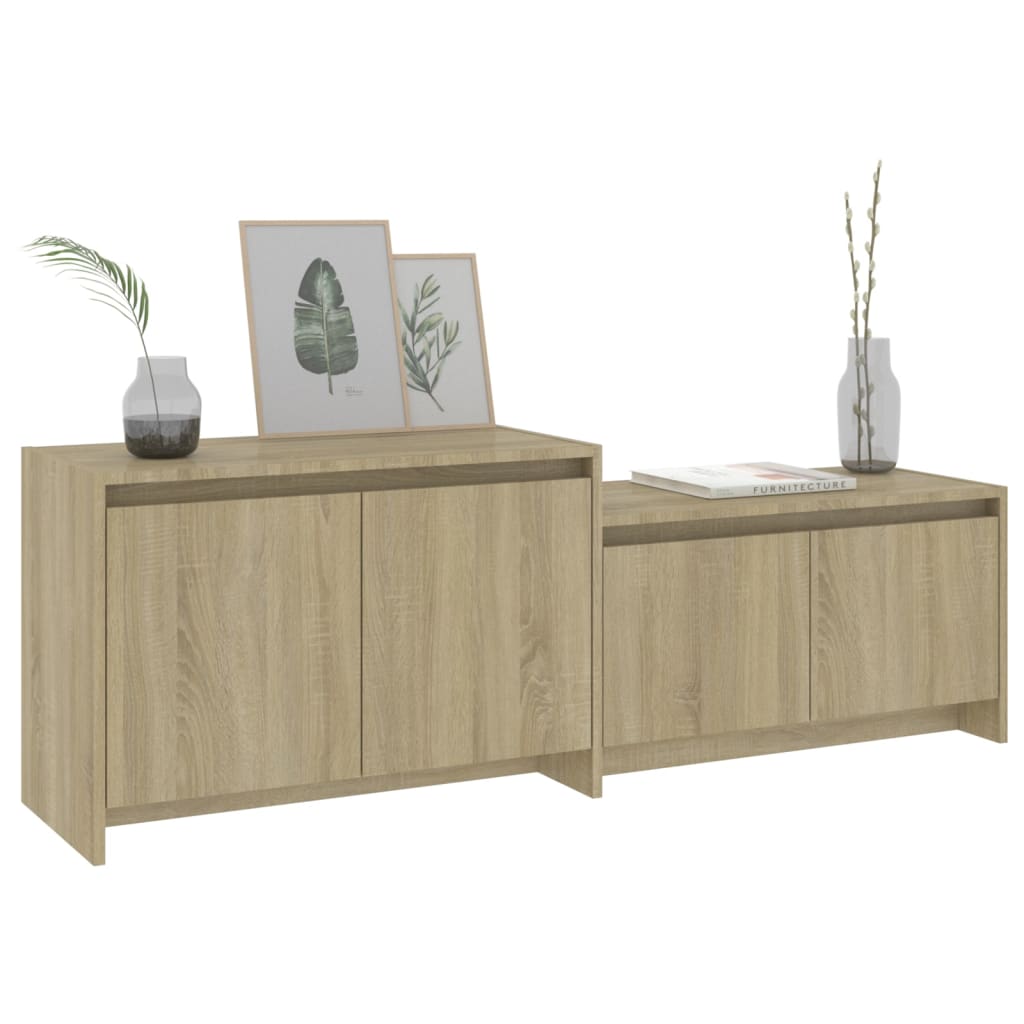 Meuble TV vidaXL chêne Sonoma 146,5x35x50 cm aggloméré
