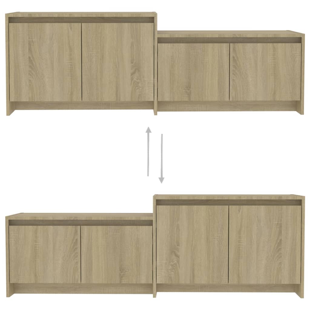 Meuble TV vidaXL chêne Sonoma 146,5x35x50 cm aggloméré