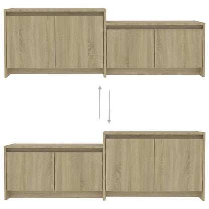 Meuble TV vidaXL chêne Sonoma 146,5x35x50 cm aggloméré
