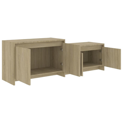 Meuble TV vidaXL chêne Sonoma 146,5x35x50 cm aggloméré
