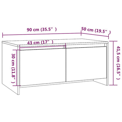 vidaXL Couchtisch Weiß 90x50x41,5 cm Holzwerkstoff