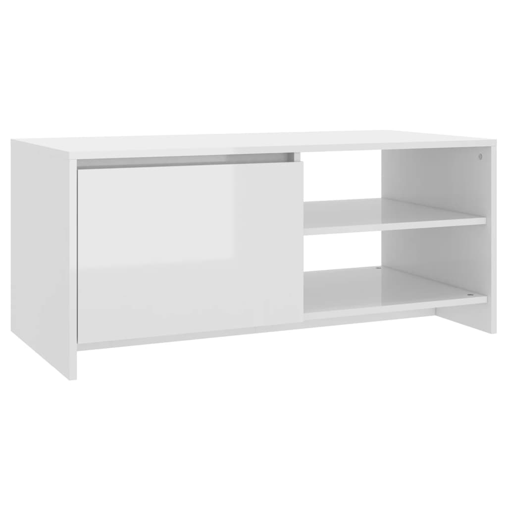 vidaXL Couchtisch Hochglanz-Weiß 102x50x45 cm Holzwerkstoff
