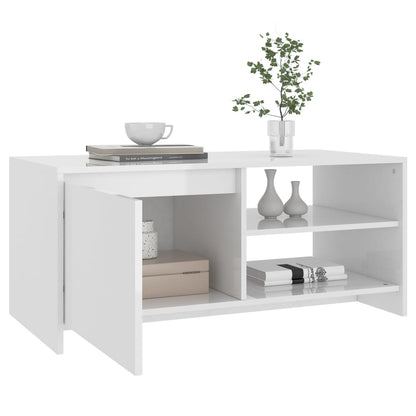 vidaXL Couchtisch Hochglanz-Weiß 102x50x45 cm Holzwerkstoff