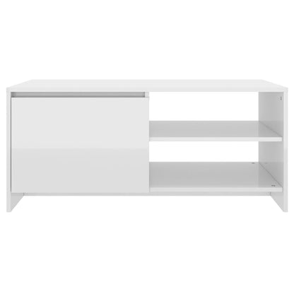 vidaXL Couchtisch Hochglanz-Weiß 102x50x45 cm Holzwerkstoff