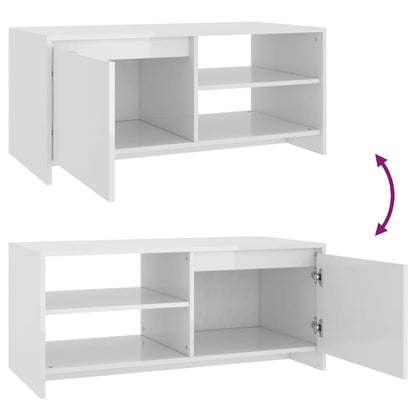 vidaXL Couchtisch Hochglanz-Weiß 102x50x45 cm Holzwerkstoff