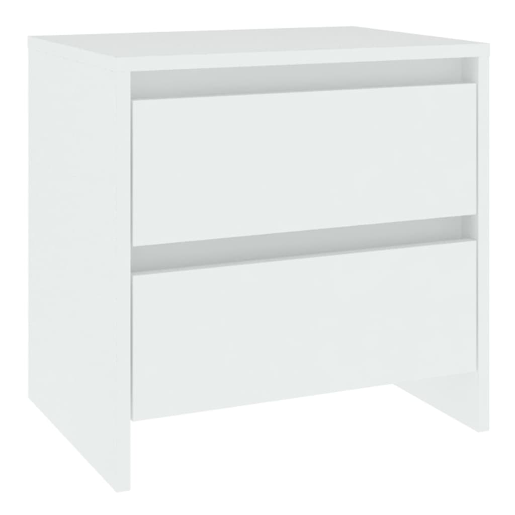 vidaXL Table de chevet blanc 45x34,5x44,5 cm Bois d'ingénierie