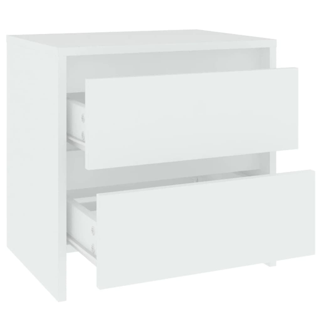 vidaXL Table de chevet blanc 45x34,5x44,5 cm Bois d'ingénierie