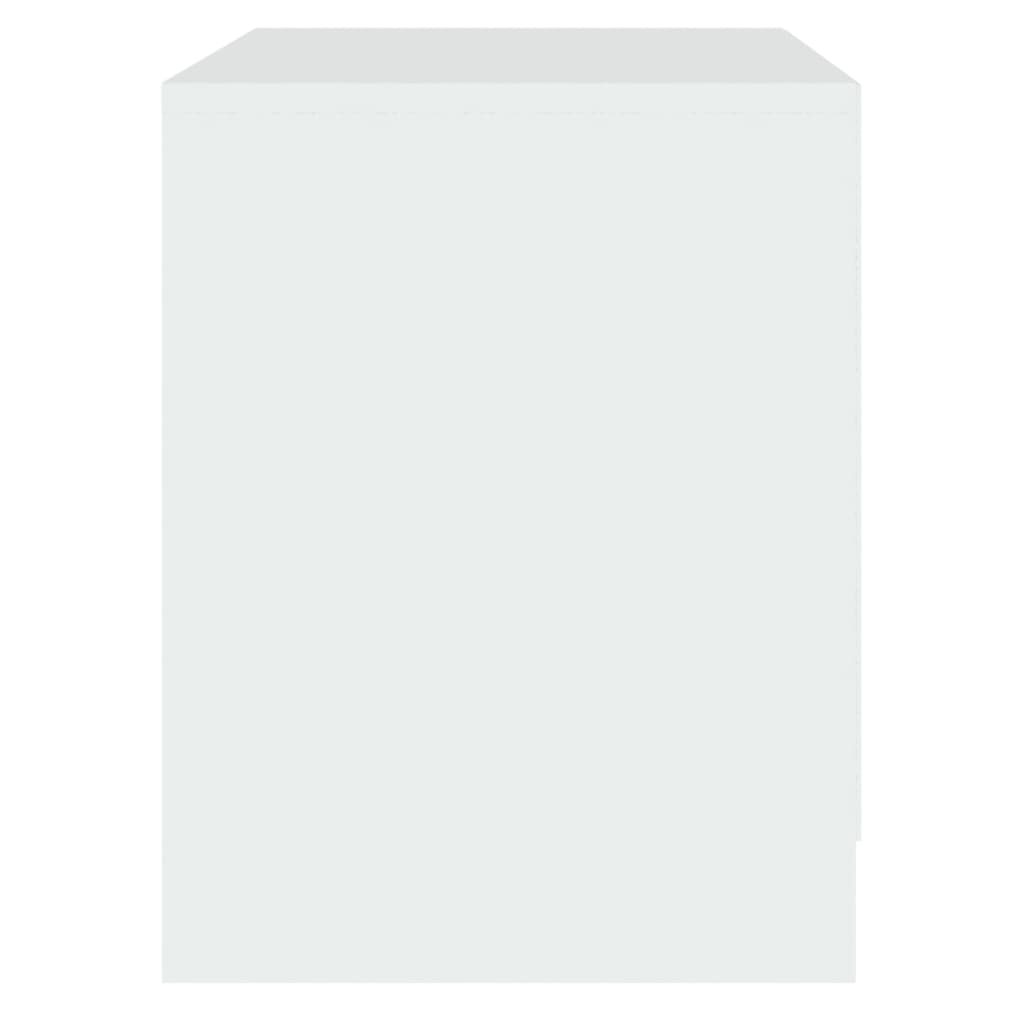 vidaXL Table de chevet blanc 45x34,5x44,5 cm Bois d'ingénierie