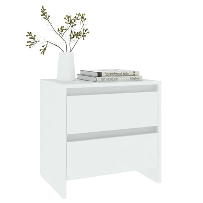 vidaXL Table de chevet blanc 45x34,5x44,5 cm Bois d'ingénierie