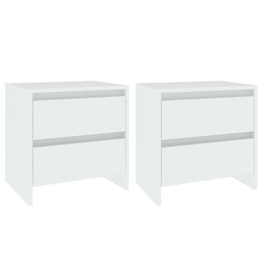 vidaXL Tables de chevet 2 pcs Blanc 45x34,5x44,5 cm Bois d'ingénierie