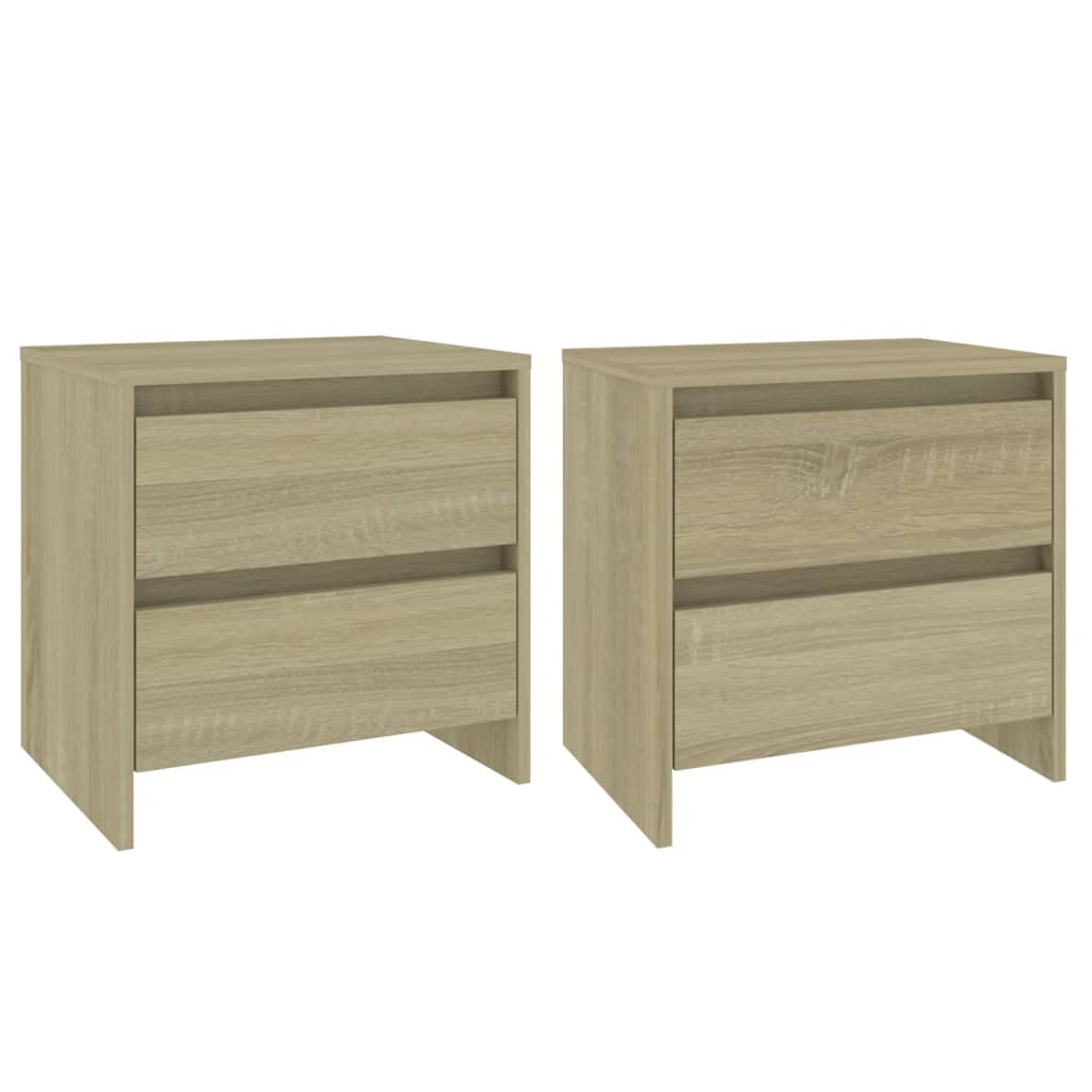 vidaXL Tables de chevet 2 pcs Chêne Sonoma 45x34,5x44,5 cm Bois d'ingénierie