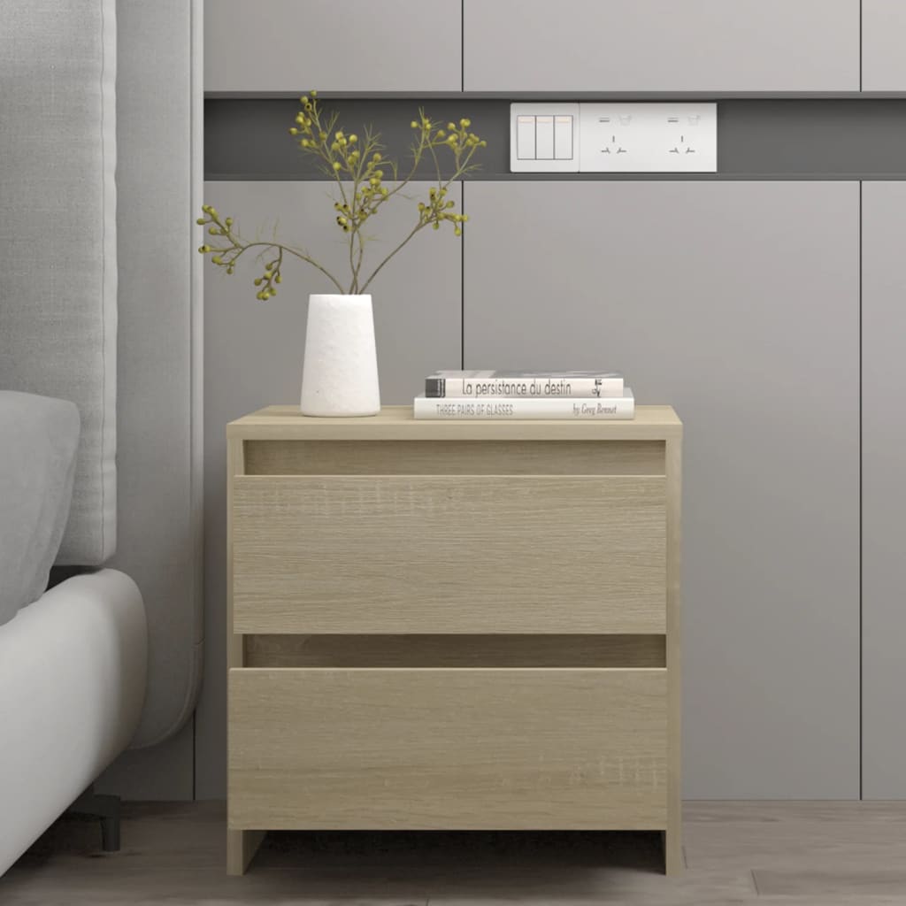 vidaXL Tables de chevet 2 pcs Chêne Sonoma 45x34,5x44,5 cm Bois d'ingénierie