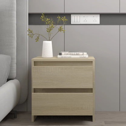 vidaXL Tables de chevet 2 pcs Chêne Sonoma 45x34,5x44,5 cm Bois d'ingénierie