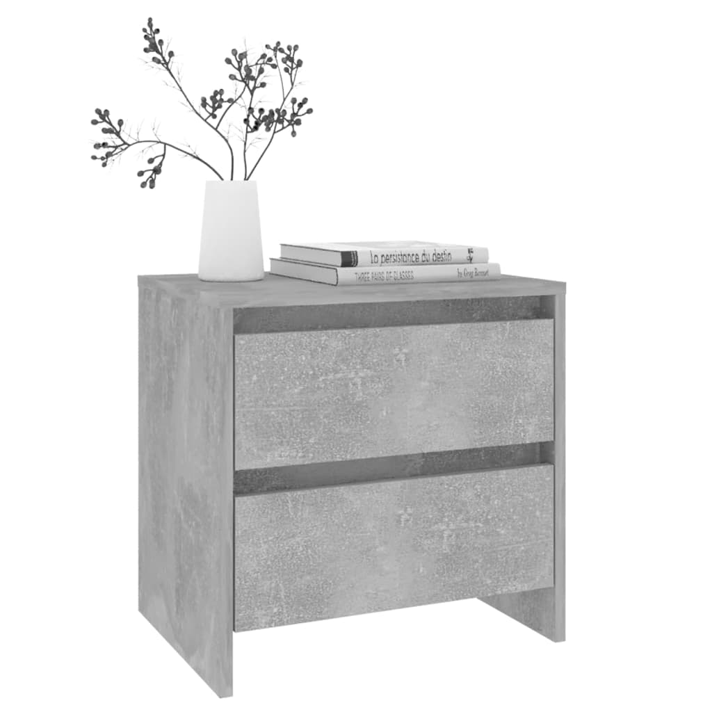 vidaXL Table de chevet gris béton 45x34,5x44,5 cm Bois d'ingénierie