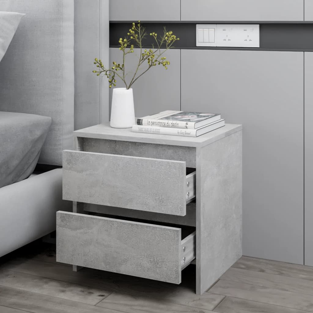vidaXL Table de chevet gris béton 45x34,5x44,5 cm Bois d'ingénierie