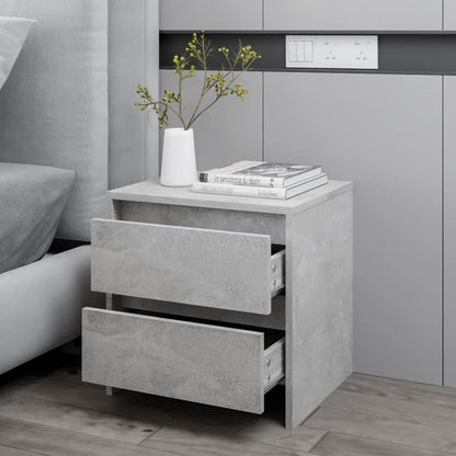 vidaXL Table de chevet gris béton 45x34,5x44,5 cm Bois d'ingénierie